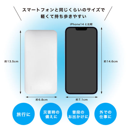 LAZOS PD対応 10000mAh モバイルバッテリー ブラック [L-10M-B2]