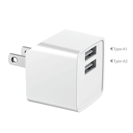 2台同時に充電できるUSB充電器 USB-A x2 ポート [HD-AC2U12WH]