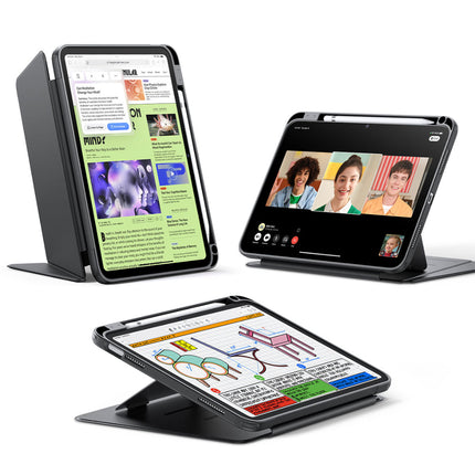 ESR Flip ペンホルダー付きハイブリッドケース for iPad（A16/第10世代）ブラック [ES27663]