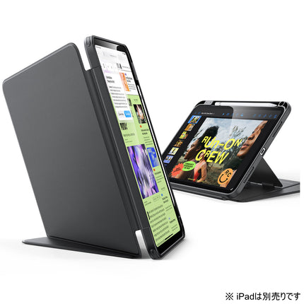 ESR Flip ペンホルダー付きハイブリッドケース for iPad（A16/第10世代）ブラック [ES27663]
