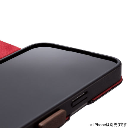 iPhone 15 Pro ソフトレザーケース 手帳型 磁石付 耐衝撃 ステッチ付 [PM-A23CPLFYBK]