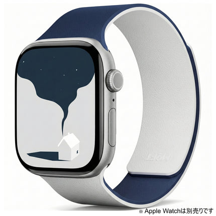 MOFT Apple Watch用マグネット式シリコンバンド 46mm ディープブルー x ミスティーグレー [MD025-1-46-NYBUMCGY]