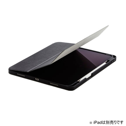 13インチiPad Air(M2/M3/M4) フラップケースPencil収納 スリープ対応 ブラック [TB-A24XSABK]