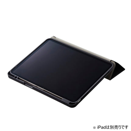 13インチiPad Air(M2/M3/M4) フラップケースPencil収納 スリープ対応 ブラック [TB-A24XSABK]