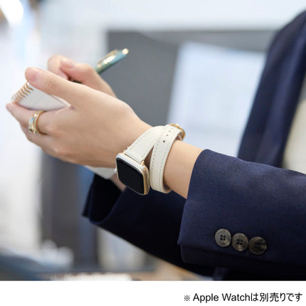 Apple Watch 41mm/40mm/38mm⽤ &meソフトレザーバンド オフホワイト [AW-41BDLWJWH]