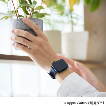 Apple Watch 49/46/45/44/42mm⽤ソフトレザーバンド ネイビー [AW-45BDLNV]