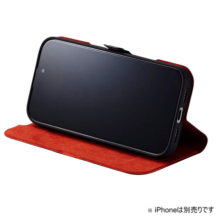 iPhone 16 Pro ソフトレザーケース 薄型磁⽯付 ブラック [PM-A24CPLFUBK]