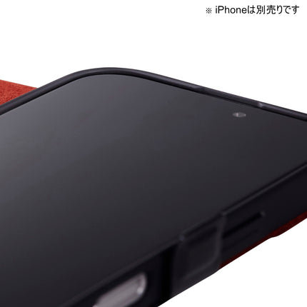 iPhone 16 Pro ソフトレザーケース 薄型磁⽯付 ブラック [PM-A24CPLFUBK]