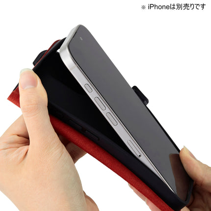 iPhone 16 Pro ソフトレザーケース 薄型磁⽯付 ブラック [PM-A24CPLFUBK]