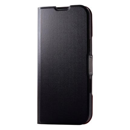 iPhone 16 Pro Max ソフトレザーケース薄型 磁⽯付 ブラック [PM-A24DPLFUBK]