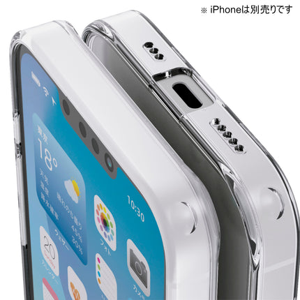 iPhone 16e ハイブリッドガラスケース極限 メタルステッカー付 [PM-A25SHVCGKCR]