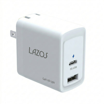 窒化ガリウム採用 GaN AC充電器 65W ホワイト [L-AC-G65]