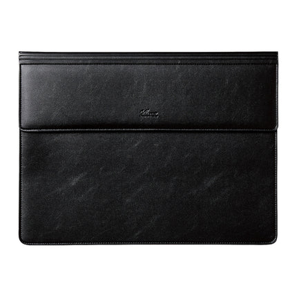 MacBookPro/Air 13/14インチ用リストレスト×レザースリーブ ブラック [BM-IBSVW03BK]