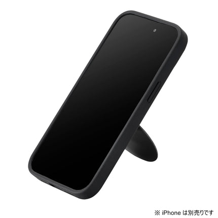 カードポケット付き スマートフォン用マグネットスタンド 薄型 [PWDSMSTCCBK]
