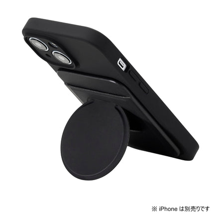 カードポケット付き スマートフォン用マグネットスタンド 薄型 [PWDSMSTCCBK]
