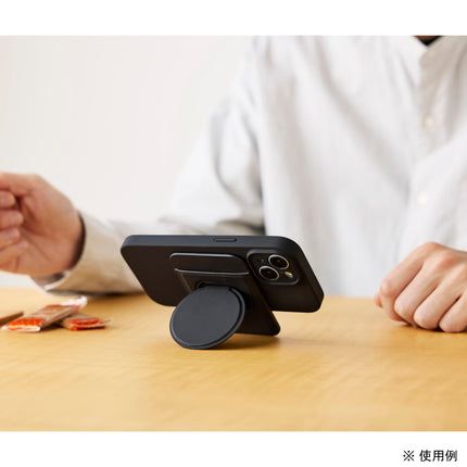 カードポケット付き スマートフォン用マグネットスタンド 薄型 [PWDSMSTCCBK]