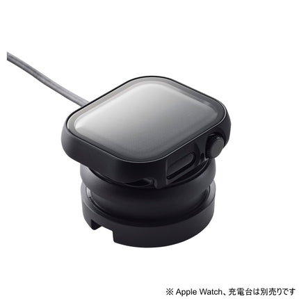 Apple Watch 42mm用フルカバーケース/プレミアムガラス/ゴリラ/高透明/ブラック [AW-24BFCGOBK]