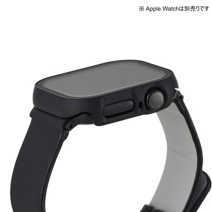 Apple Watch 42mm用フルカバーケース/プレミアムガラス/ゴリラ/高透明/ブラック [AW-24BFCGOBK]