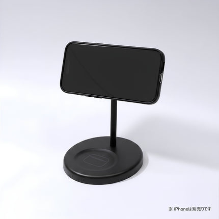 2-in-1 ワイヤレス充電スタンド ブラック [L-SYWLS-BK]