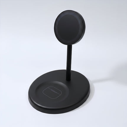 2-in-1 ワイヤレス充電スタンド ブラック [L-SYWLS-BK]