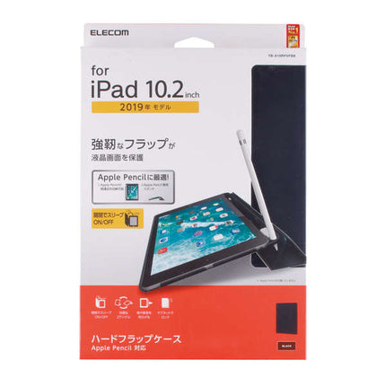 iPad 10.2インチ(第7/8/9世代)ハードフラップケース ブラック[TB-A19RPVFBK]