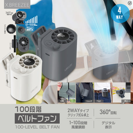 【今月のお買い得品セール】X.BREEZEE 100段階ベルトファン ホワイト[HDL-2567]