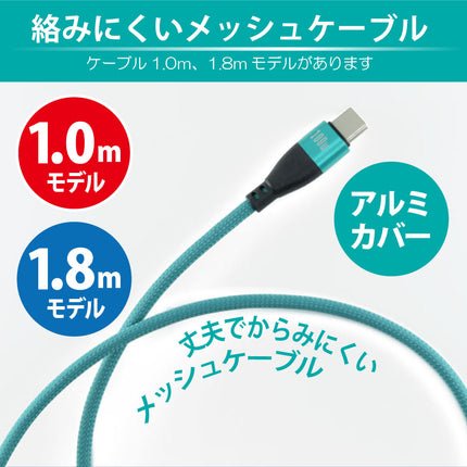 180°回転コネクタPD100Wケーブル 1m ブラック　[180RPD-10M-BK]