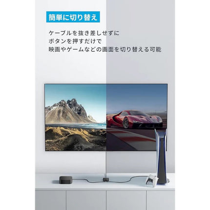 Anker HDMI Switch (2-in-1 Out, 4K HDMI)グレー [A83H10A1]