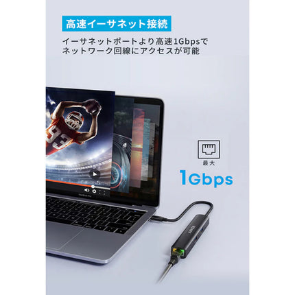 Anker USB-C ハブ (6-in-1, イーサネット) LE [A8365N11]
