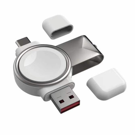 USB-A＆USB-Cポート付AppleWatchポータブル充電器 [APW-2in1Charger]