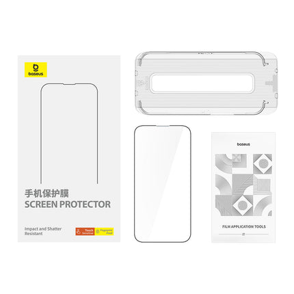 【処分特価セール】かんたん貼り付け全面保護ガラスフィルム for iPhone 15 Pro [BA-IP15PR-GlassSP-B]