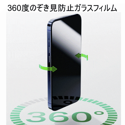 【処分特価セール】360度のぞき見防止ガラスフィルム for iPhone 15 Plus [SD-IP15PL-360PGlassSP-B]