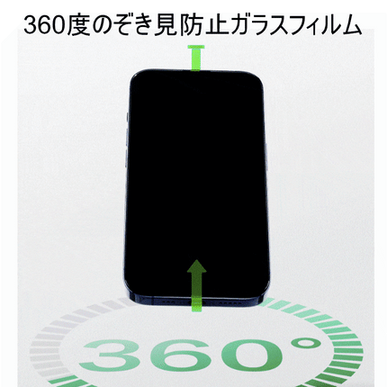 【処分特価セール】360度のぞき見防止ガラスフィルム for iPhone 15 Plus [SD-IP15PL-360PGlassSP-B]