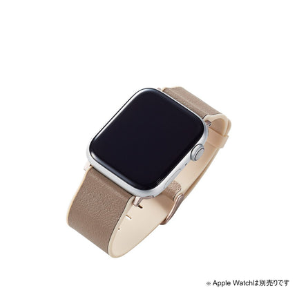 【処分特価セール】Apple Watch 45/44/42mm用MINIOハイブリッドレザーバンド トープグレー×ピーチピンク [AW-45BDMNOTG]