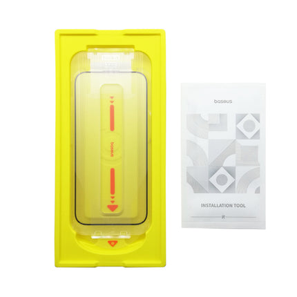 【処分特価セール】かんたん貼り付け全面保護ガラスフィルム for iPhone 14 Plus/ iPhone 13 ProMax [BA-IP14PL-GlassSP-B]