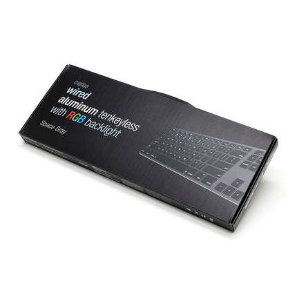 【今月のお買い得品セール】Matias RGB Backlit Wired Aluminum Tenkeyless keyboard for Mac-Space Gray 英語配列 [FK308LB]