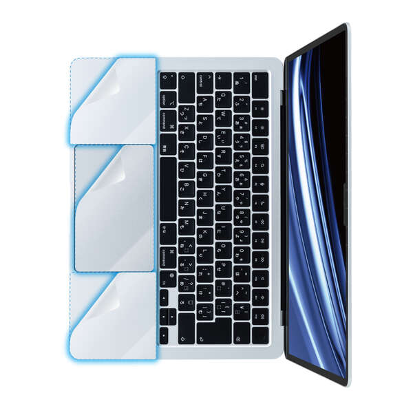 MacBook Air 13.6インチ用 トラックパッド・パームレスト プロテクターフィルム ELECOM PKT-MBA1322