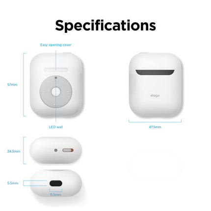 【処分特価セール】AW6 Airpods Case for AirPods 1 & 2 White [EAW6-BA-WH]